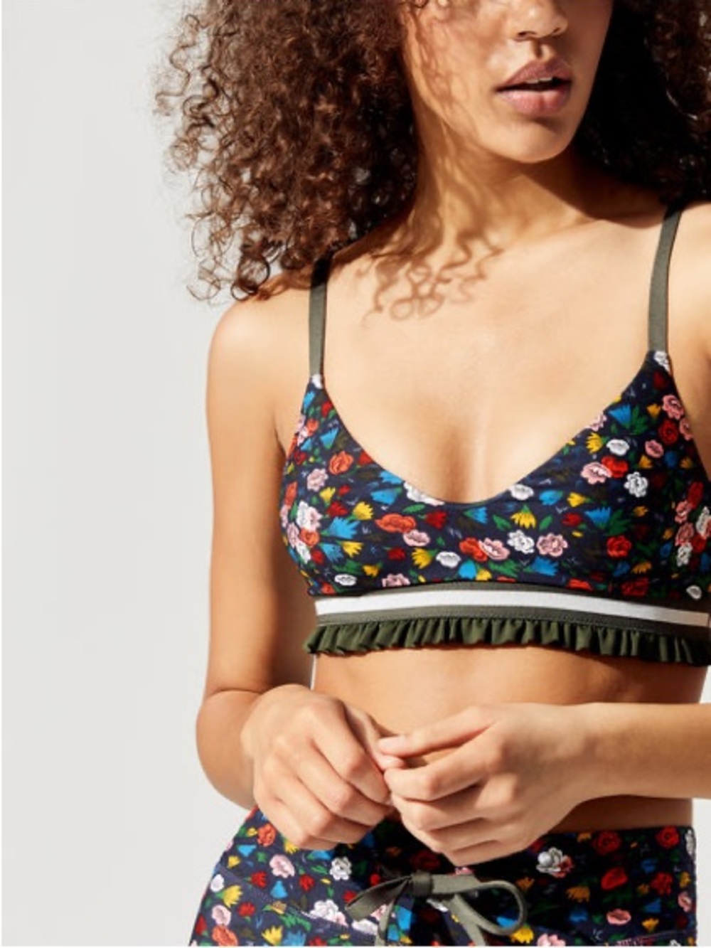 The Upside Royal Garden Floral Ruffle Bralette Size US 6 AU Small